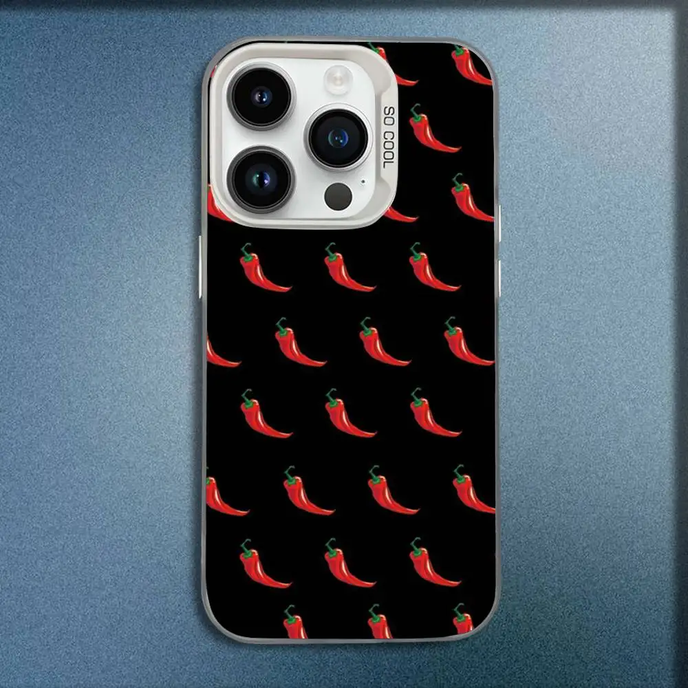 Capa de telefone fofa Chili Art para iPhone 17,16,15,14,13,12,Pro,Max,Plus,E,SE4,Air,Mini Caixa IMD branca