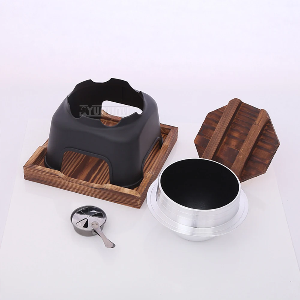 Портативная уличная плита для приготовления риса на пару, спиртовая плита, горшок для приготовления риса, улун, маленькая посуда с антипригарным покрытием