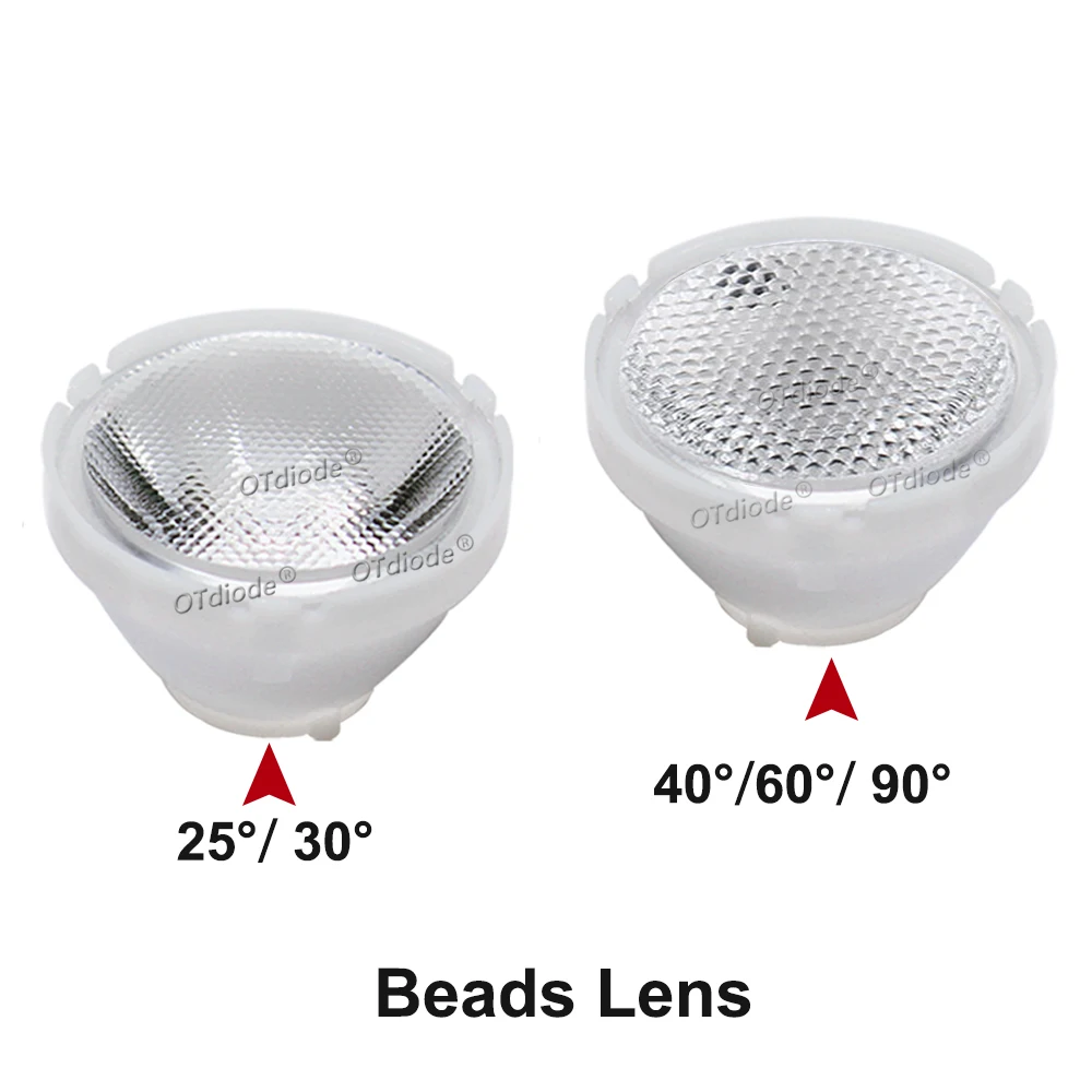 100pcs LED Lens 1W 3W 5W 3535 XPPE XPG2 Optical Lenes 8 25 30 45 60 90Degree 21mm*13mm With White Holder Reflector Collimator