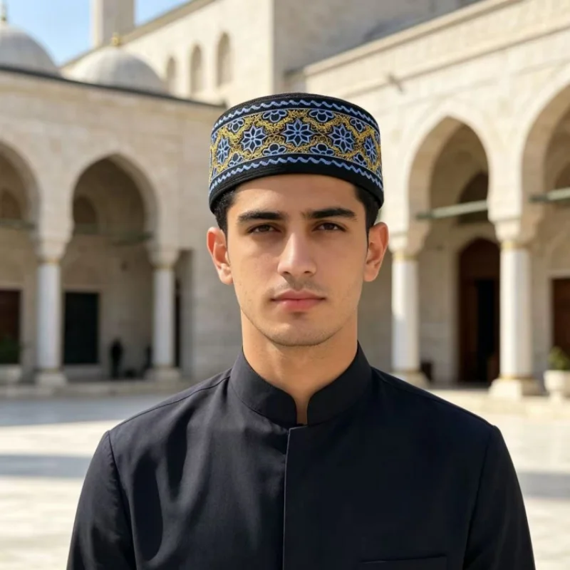 Chapeaux de prière pour hommes musulmans, turban islamique pour le Ramadan indien, cadeau de l'Aïd, hijab d'Arabie Saoudite, bonnet juif, coiffe turque Kufi