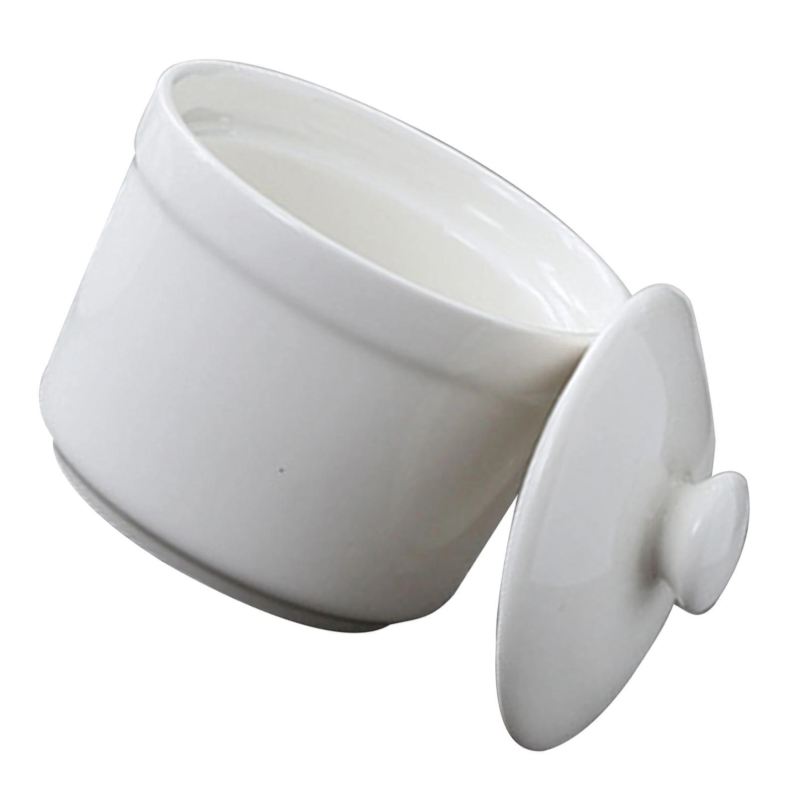 

Ceramic Lidded Soup Bowl Steaming Pot Heat Resistant Kitchen Tableware for Camping Restaurant Home Decor Dessert Pudding Cakes