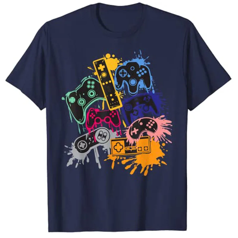 Control All The Things Video Game Controller T-shirt Customized Products Graphic Tees Boys Fashion Gamer Short Sleeve Clothing