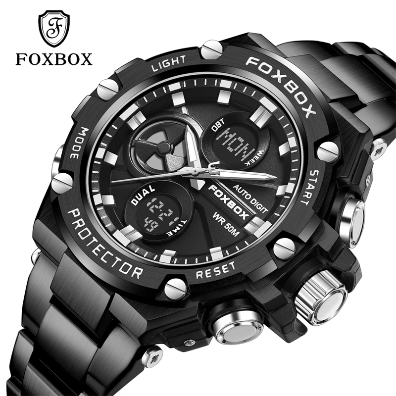 LIGE 2025 New Watch Top Brand Men Quartz Wristwatches Dual Display Watches Waterproof LED Gifts For Men Clock Relogio Masculino