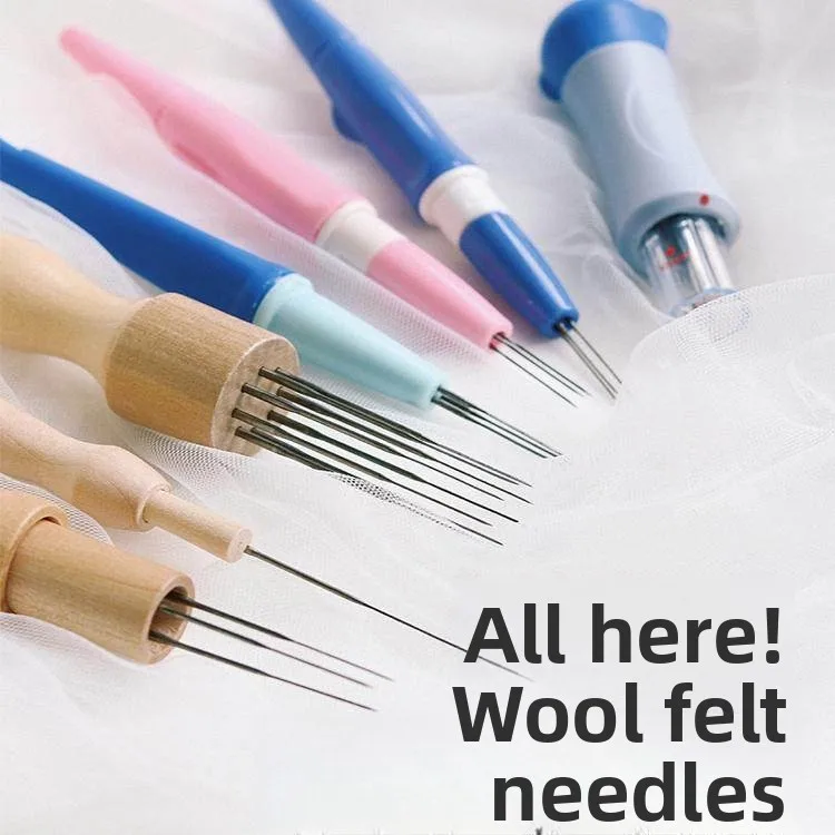 

Multi-Head 7-Needle Dog And Wool Felt Stam Tool with Wooden Handle for ing Ball Buns Sewing And DIY Crts