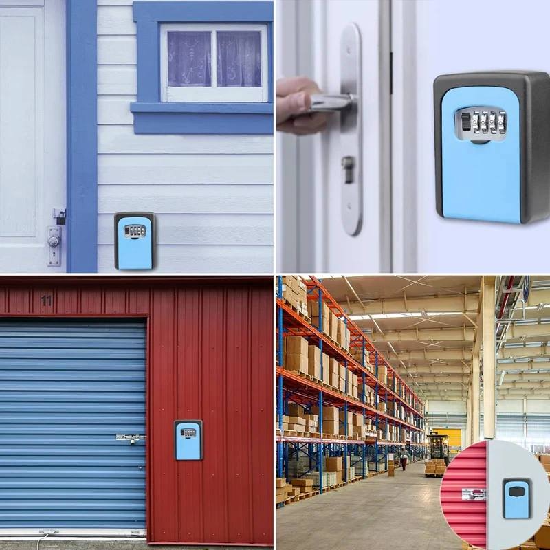 Сейф для ключей, водонепроницаемый Сейф для хранения на открытом воздухе, сейф с 4-значным комбинированным кодом, для дома, гаража, школы