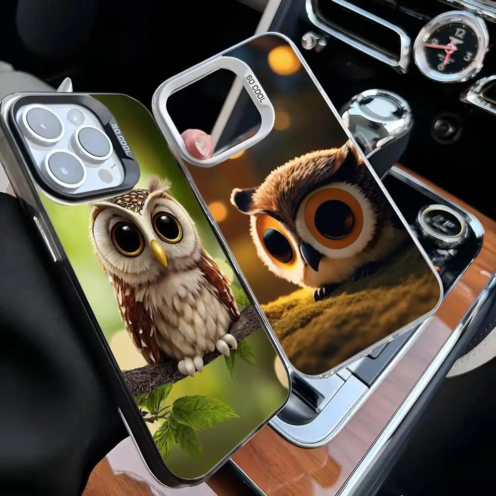 

Cute Cartoon Owl Phone Case For iPhone 16,15,14,13,12,11,Mini,Pro,MAX White Matte Shockproof Cover