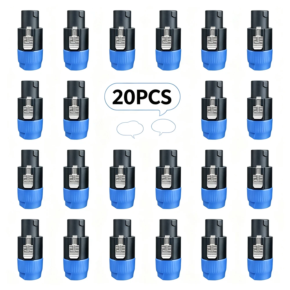 20PCS 4‑Pole NL4FC Male to 6.5mm 1/4