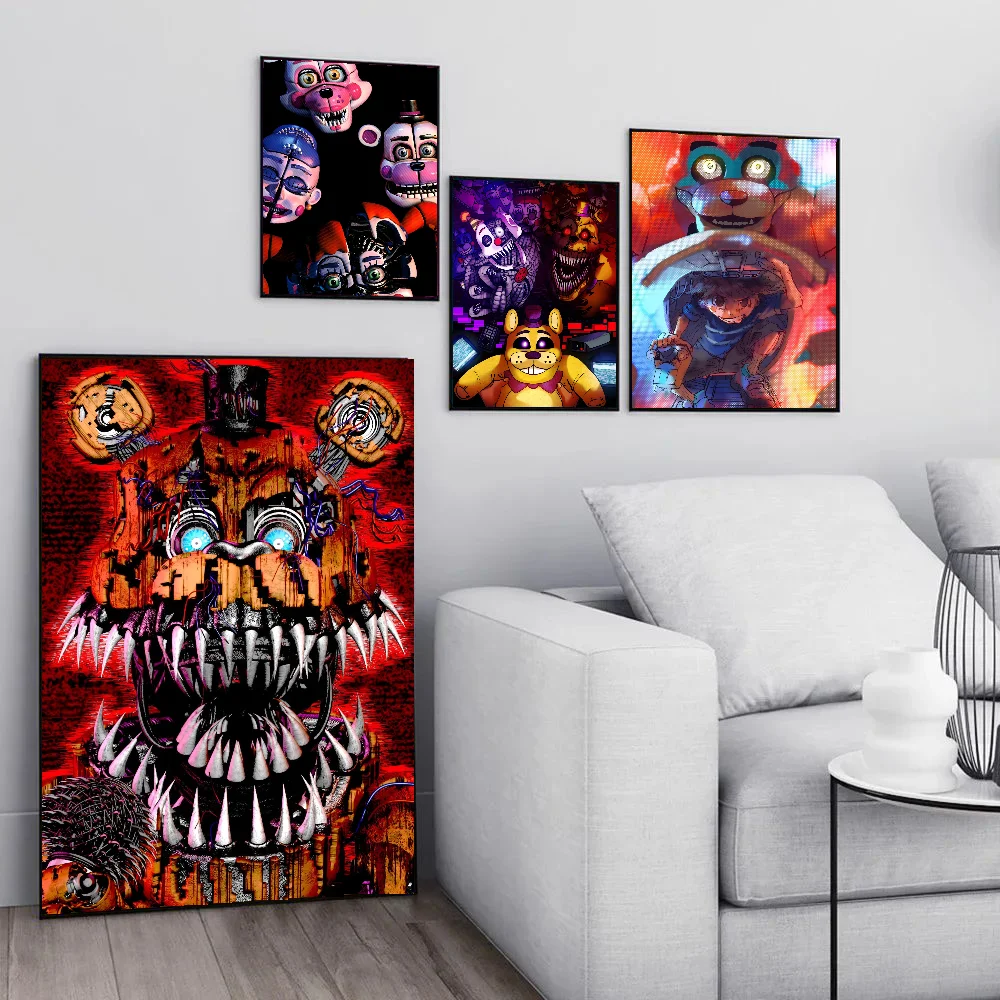 1pc HOT ANIME BEAR COOL F-Five Nights At Freddy's Poster HD Posters Home Room Bar Cafe Decor Art Wall Painting Picture