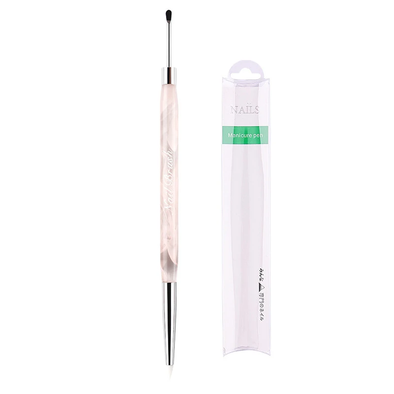 1/2Pcs Double Head Nail Art Brush Silicone Spatula Poly Nail Gel Pen Manicure Tip Extension Acrylic Builder Accessory Rod Tool