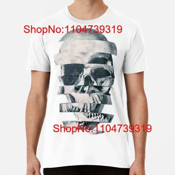 

Glitch Skull Mono S to 5XL Made in the AU USA T Shirt vintage Washed Stretched fashion Top For Everyday Wear Breathable Casual