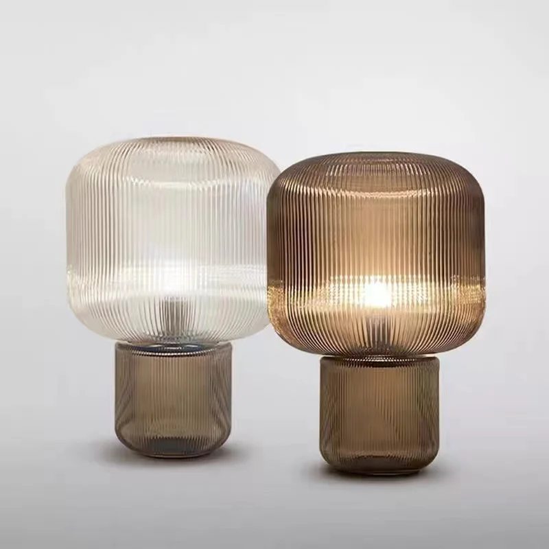 

Modern simple glass table lamp Nordic creative light luxury living room bedroom bedside art lamp