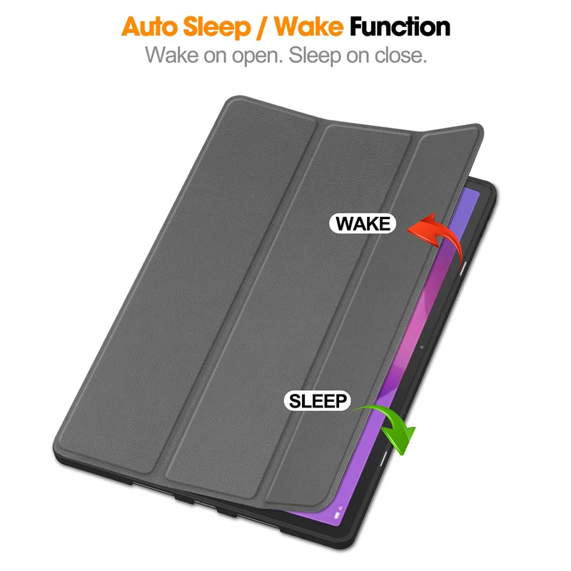 حافظة لهاتف Lenovo Idea Tab Pro مع حامل قلم رصاص من جلد البولي يوريثان غطاء خلفي قابل للطي لهاتف Lenovo Idea Tab Pro 12.7 TB373FU