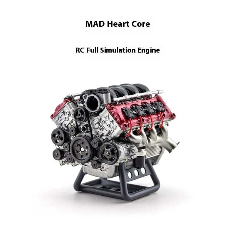 Mad Rc Remote Control Car Accessory Simulation V8 Pressurization Engine Ax90104 Scx10 Second Generation Capra Vs4-10 Pro Ultra