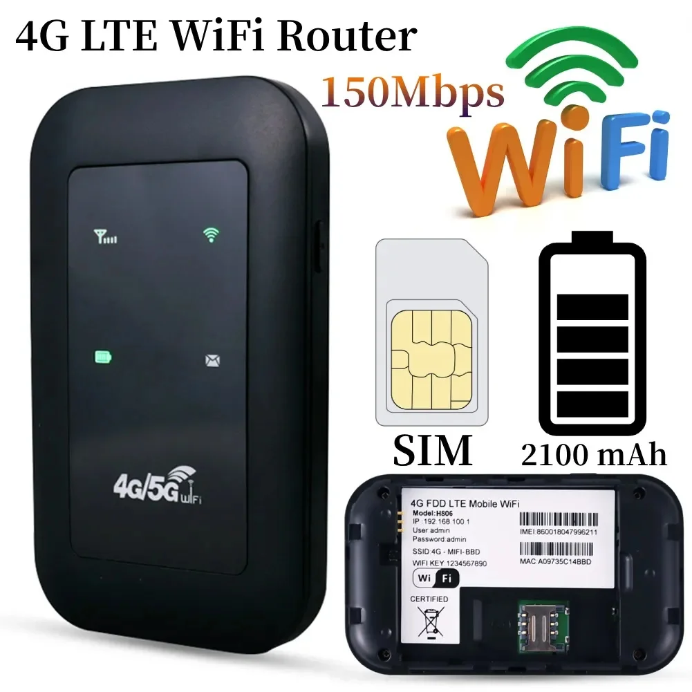 4G LTE Router Pocket 150Mbps WiFi Repeater Signal Amplifier Pocket Mobile Hotspot With SIM Card Slot For Outdoor Travelers