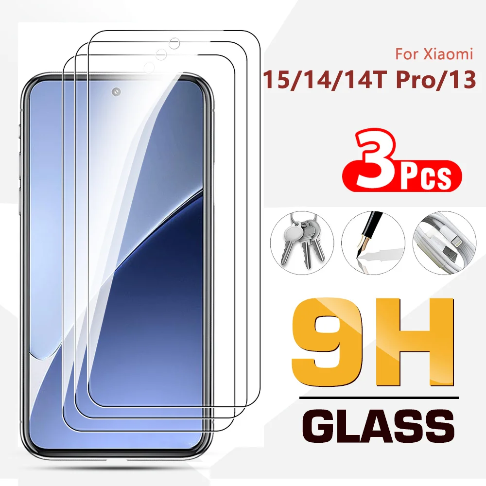 3PCS For Xiaomi 15 14T Pro 13 Tempered film Xiomi Xiaomi15 Mi15 14TPro Xiaomi13 14 12Lite 11i Screen protector Protective Glass