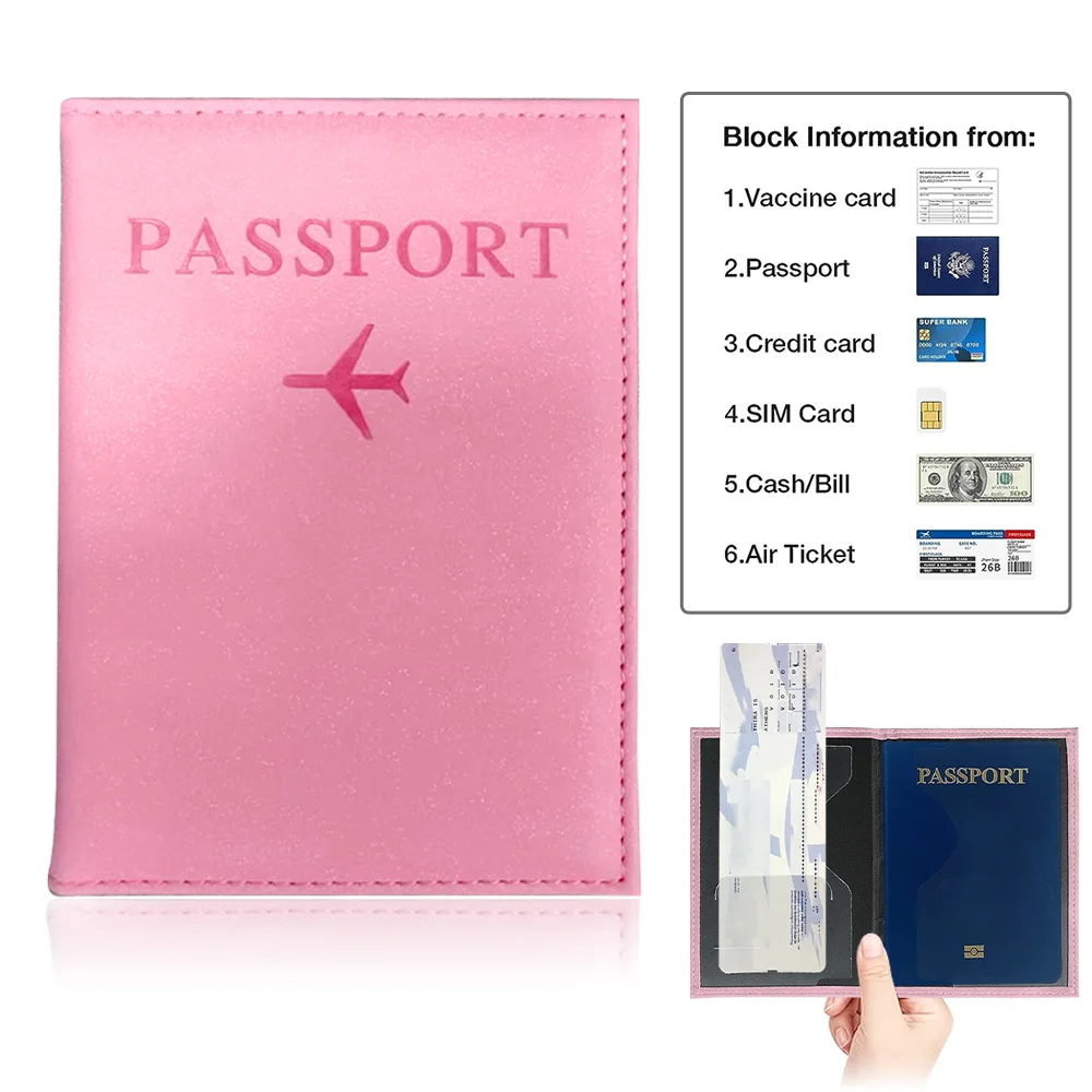 Soporte para pasaporte de viaje, fundas para pasaporte rosa, soporte para documentos ultrafino, fundas para tarjetas de identificación, estampado UV, serie arcoíris, accesorios de viaje