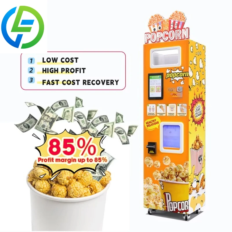 Customized 24/7 Operation Popcorn Vending Machine - 1800W, Built-In Lighting, Transparent Window & Universal Wheels