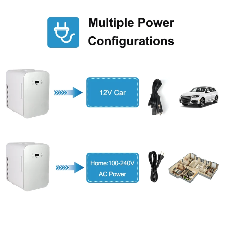 디지털 디스플레이가 장착된 10L 미니 냉장고소형 쿨러 박스 실내 실외 냉장고