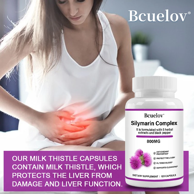 Bcuelov Silymarin Supplement – Improves Overall Liver Health, Antioxidant, Supports Liver Detoxification, Cleansing and Repair