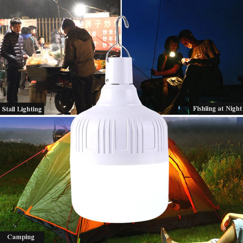 3 Modes Portable LED Emergency Lights USB Rechargeable Outdoor Camping Bulb Lamp Portable Patio Garden BBQ Lanterns Flashlight