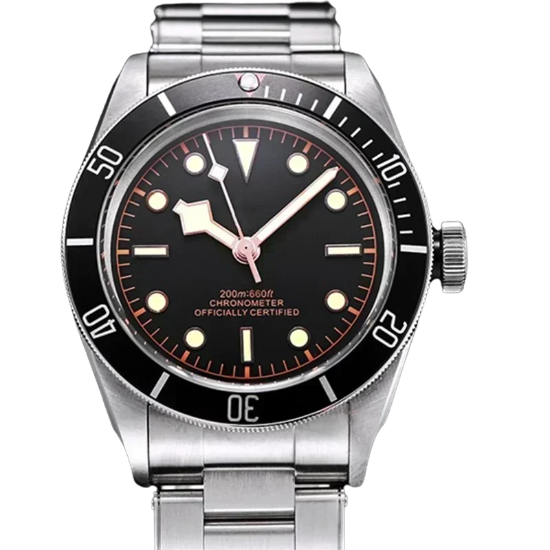 Orologi meccanici automatici da uomo di alta qualità con lunetta in ceramica blu nera in acciaio inossidabile con vetro zaffiro D56 da 42 mm