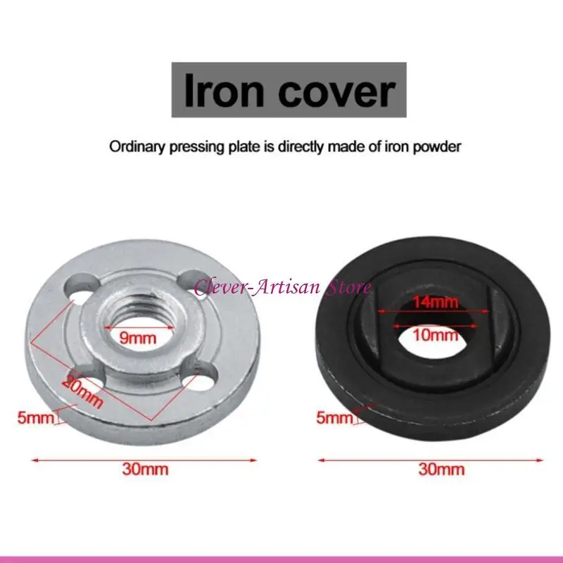 E06B 2pcs/set Grinder Lock Nut Inner Outer Flange Metal Pressure Plate for Type 100 Polishing Machine