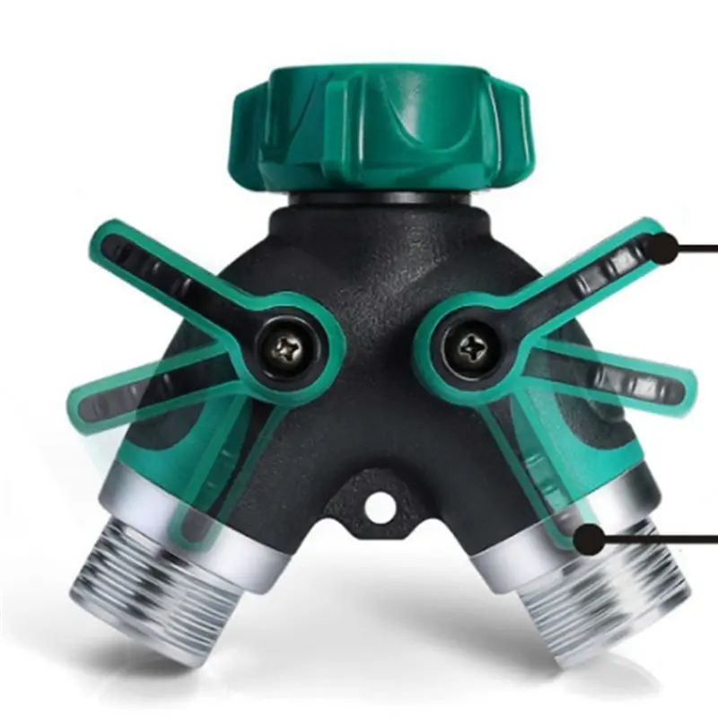 ABRW-2X Hose Splitter 2 Way 3/4 Inch Faucet Y Connector With Shut Off Valve,Garden Hose Splitter B