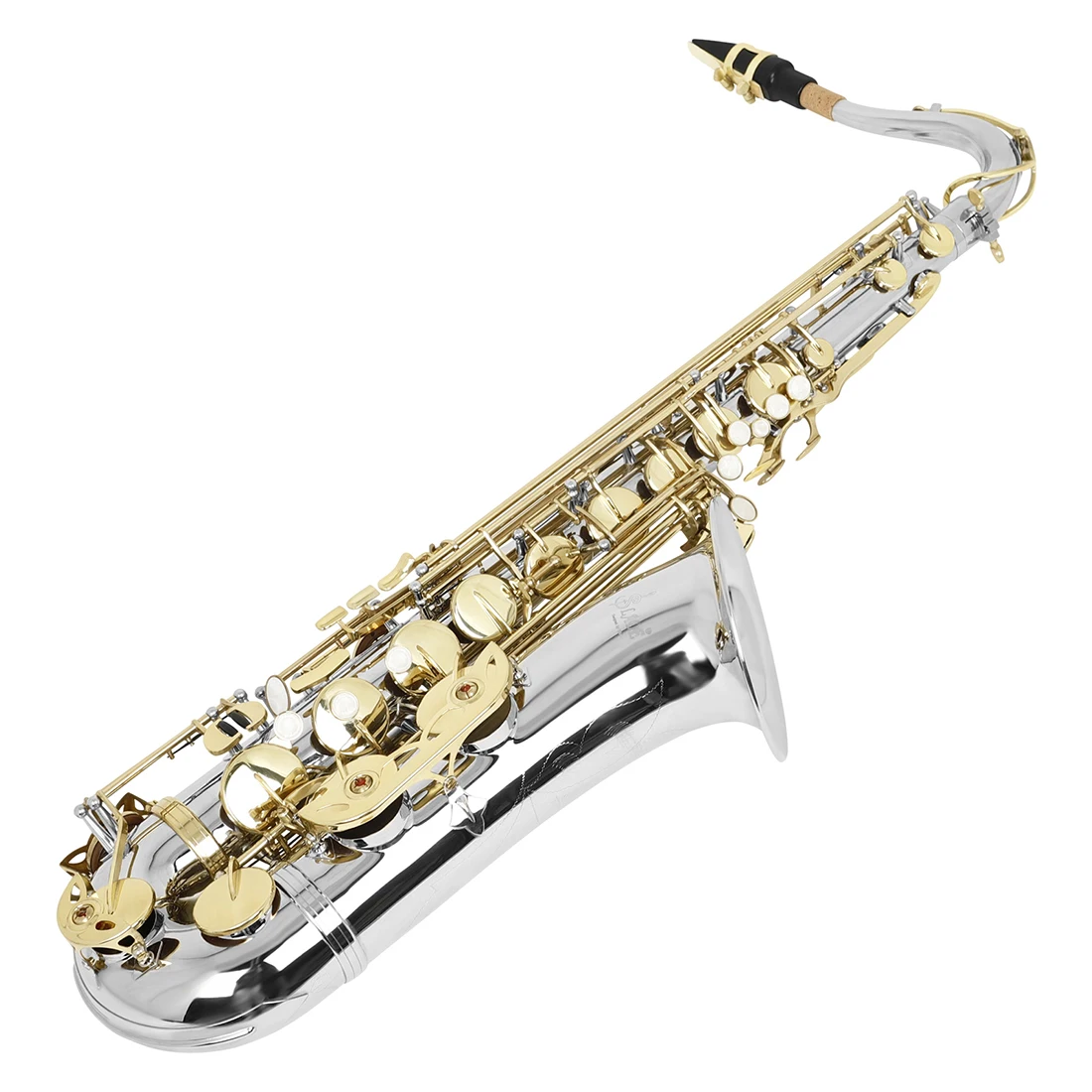 Hot Selling Silver Gold Saxophone Bb Tenor Saxophone Brass Musical Instrument Professional with Case Brush Trimmer Cleaning Kit