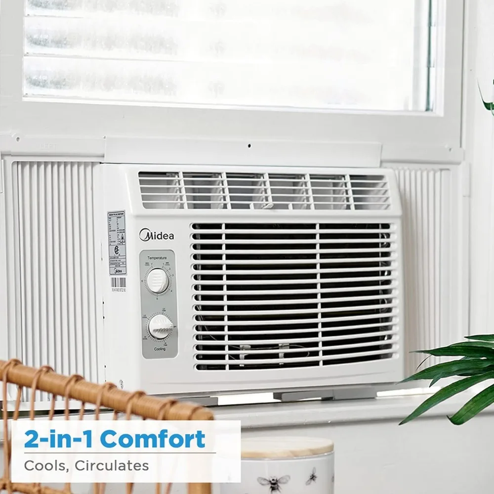 5,000 BTU EasyCool Small Window Air Conditioner - Cool up to 150 Sq. Ft. with Easy-to-Use Mechanical Controls and Reusable