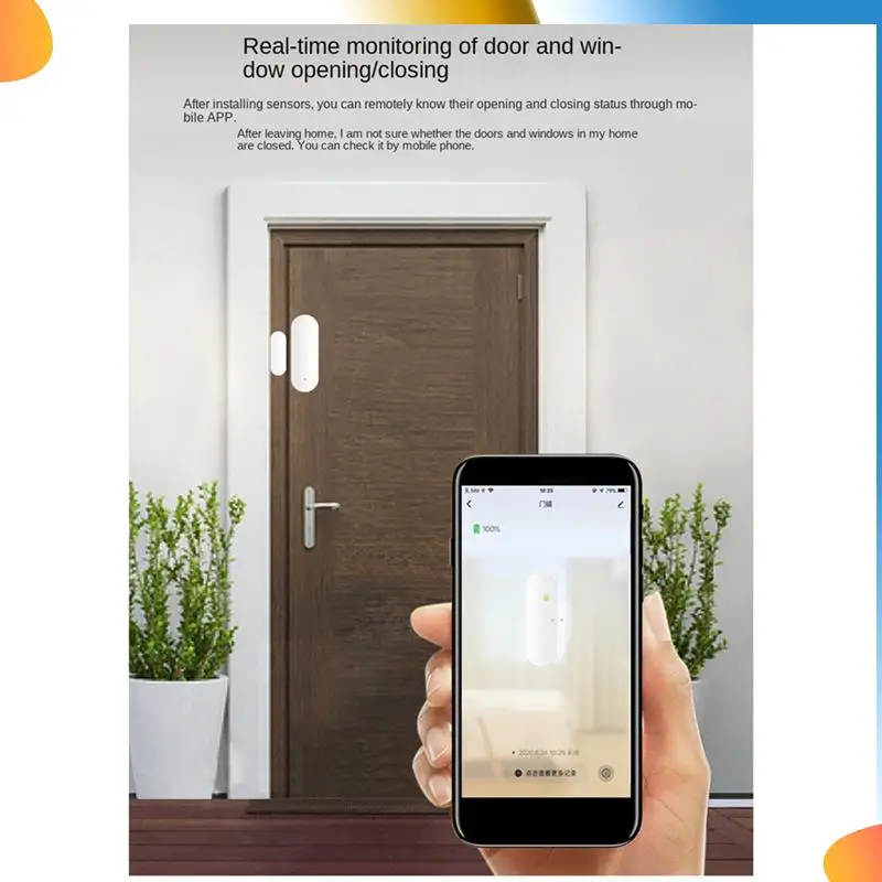 

B48A Датчик окна Датчик ящика Tuya Smart TUAY Открытие окна и двери Домашнее напоминание Противоугонная индукционная сигнализация