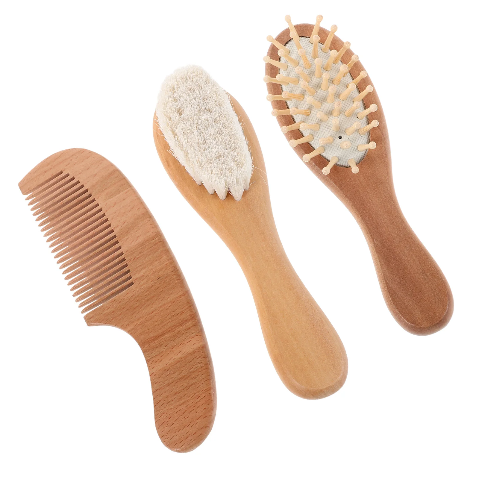 

1Set Baby Hairbrush Comb Soft Wool Bristles Toddler Newborn Gentle Scalp Care Hair Brush Set Boys Girls Hair Brush Set for Kids