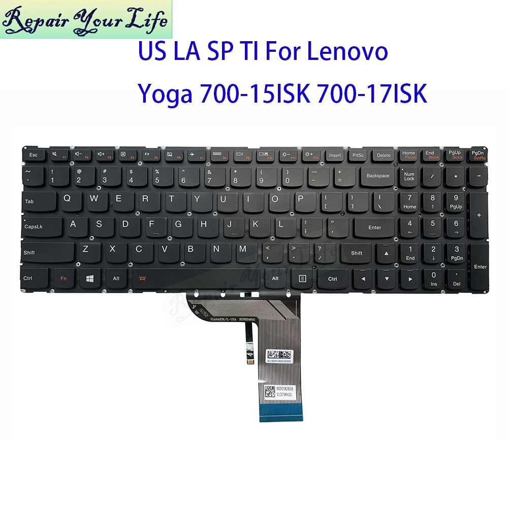 

Тайская американская латинская испанская клавиатура с подсветкой для Lenovo Yoga 700-15ISK 700-17ISK 700-15 испанская подсветка для ноутбука SN20K28339 T6ZP1-UK