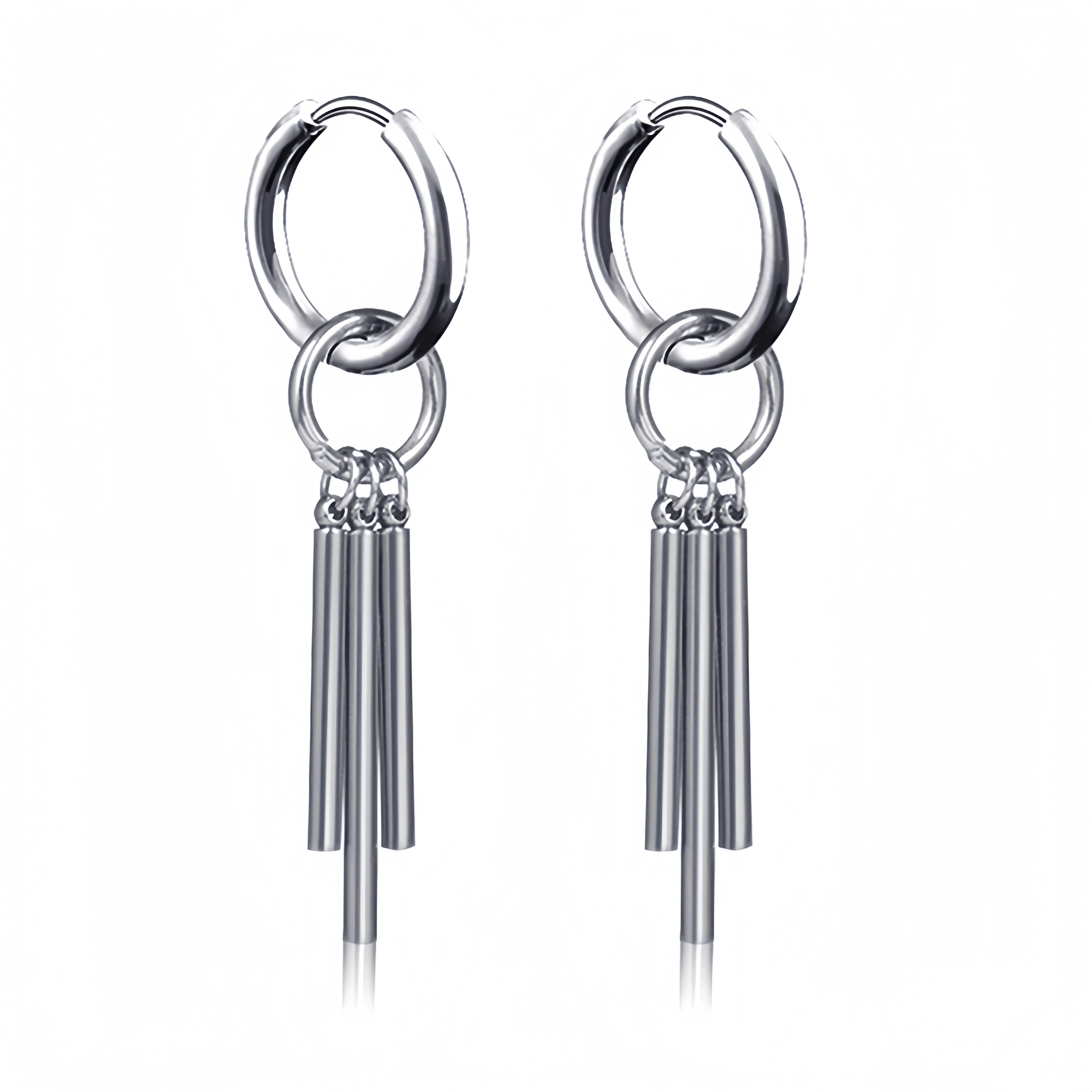 Lange hängende Kreuze Blätter Anhänger Creolen Frau Ohrringe Mann Vintage Edelstahl Hip Hop Ohr Piercing Schmuck Zubehör