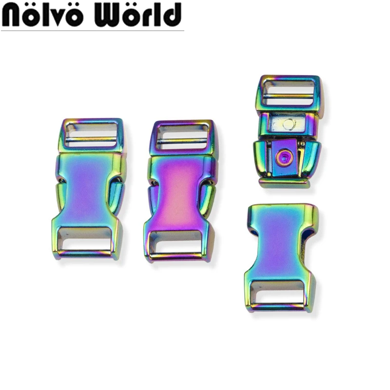 

10 19 20 25 MM Rainbow Metal Side Release Buckles For Bags Handbag Backpack Strap Dog Collar Clasp Hooks Adjustment Accessories