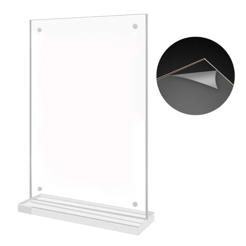 Desktops Display Holders Acrylic Sign Holders Clear Display Stands Table Sign Display Holders for Office Restaurant Shop D5QC