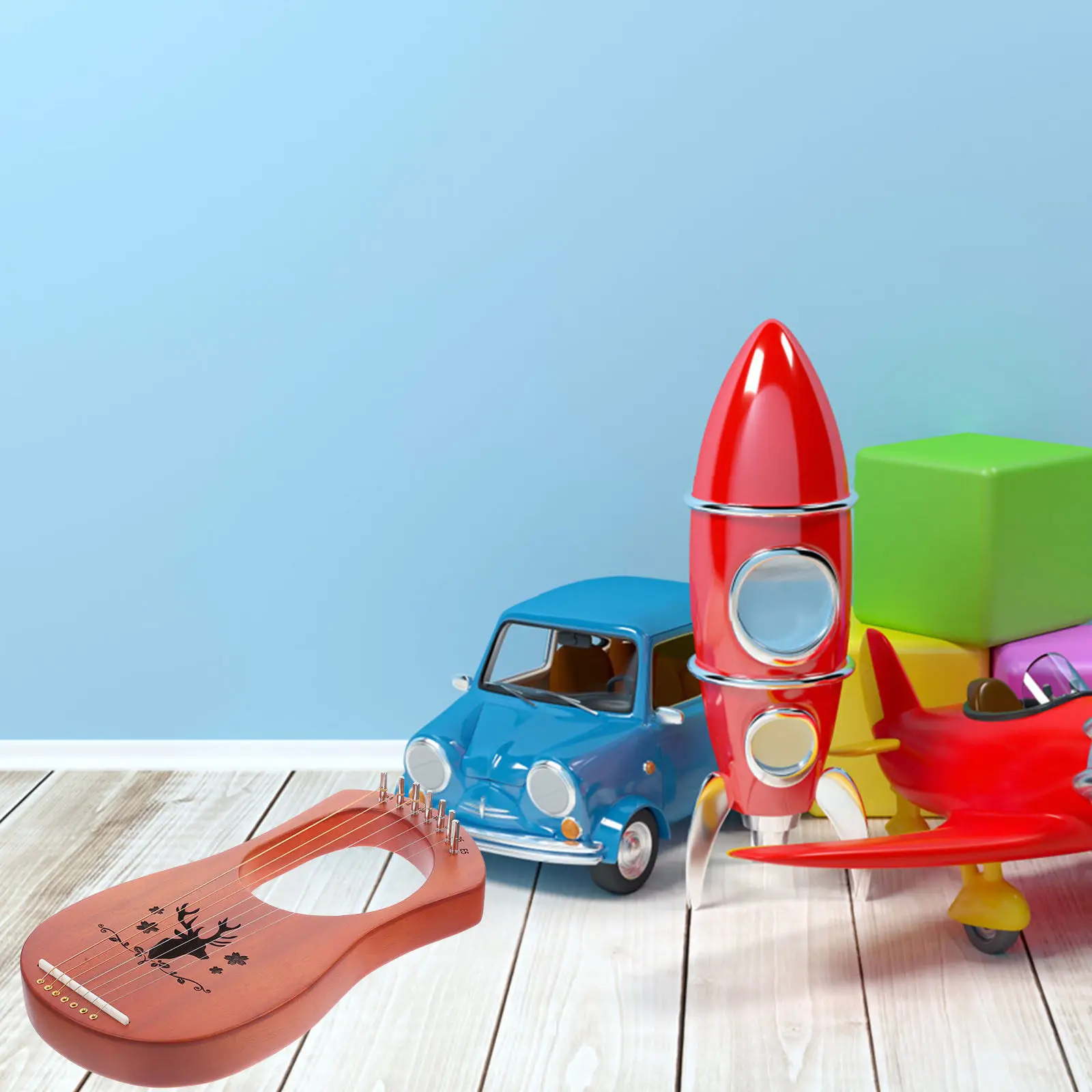 

Набор из 1 шт. Ретро-арфа-лира на 7 струнах, древний стиль, деревянный струнный инструмент, полный звук, теплый тембр, музыкальный инструмент