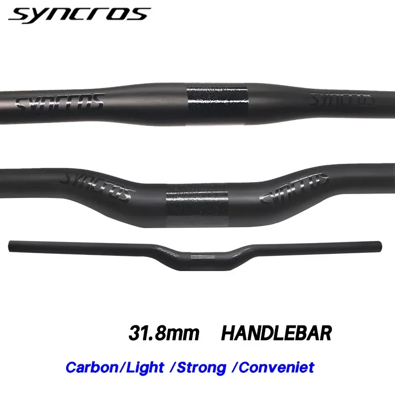 T1000 MTB Carbon Handlebar SYNCROS Mountain Bike Flat Horizontal Carbon Bicycle Handlebar MTB Bike Parts 31.8*580-780mm