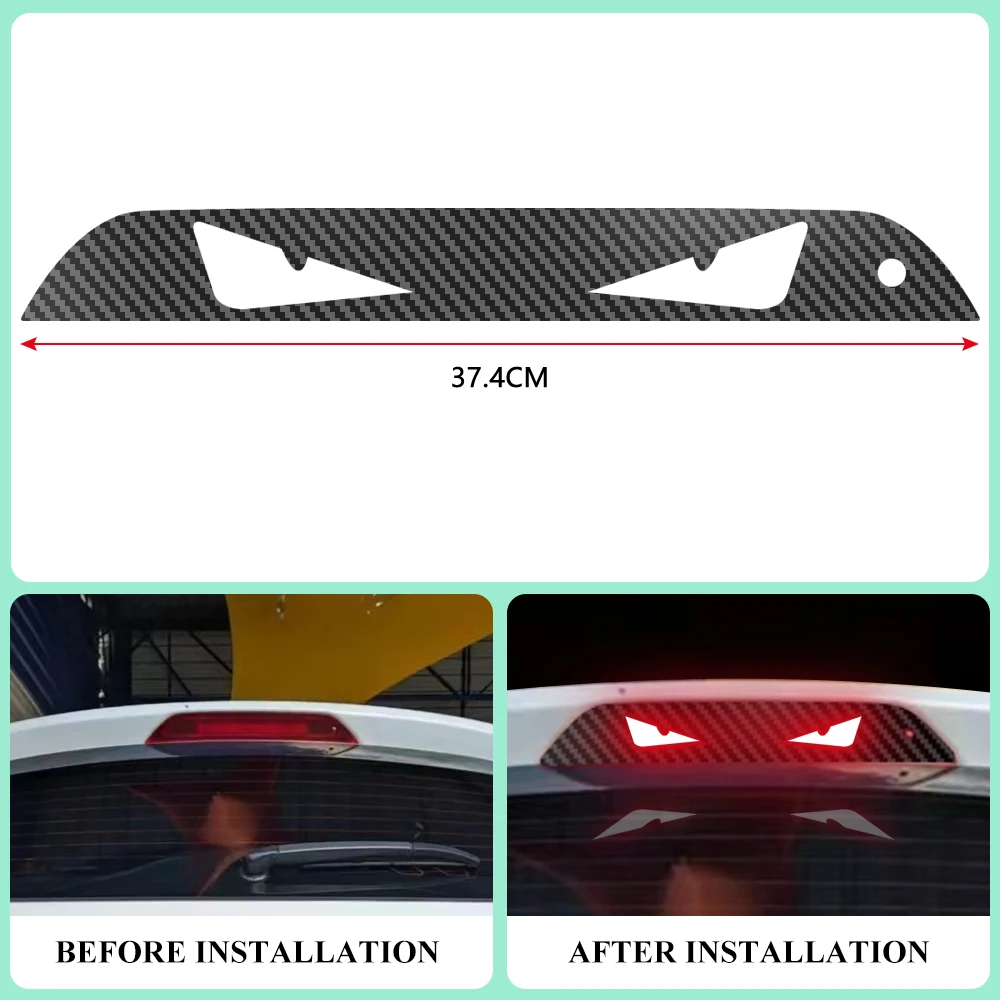 

Наклейки из углеродного волокна для Ford Ka 2013-2022, задние стоп-сигналы с высоким креплением, аксессуары для стайлинга автомобиля, 1 шт.