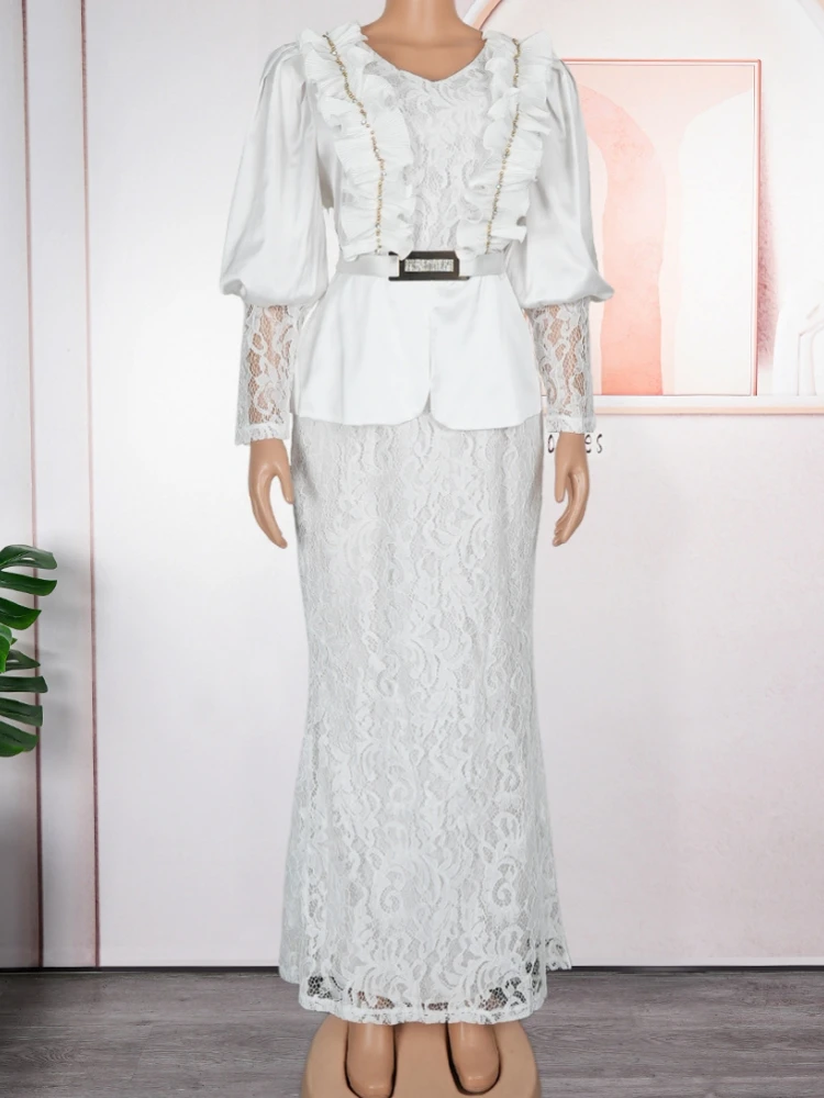 

African Dresses For Women Elegant Wedding Lace Muslim Fashion Abayas Dashiki Robe Kaftan Long Maxi Dress Turkish Africa 2026 New
