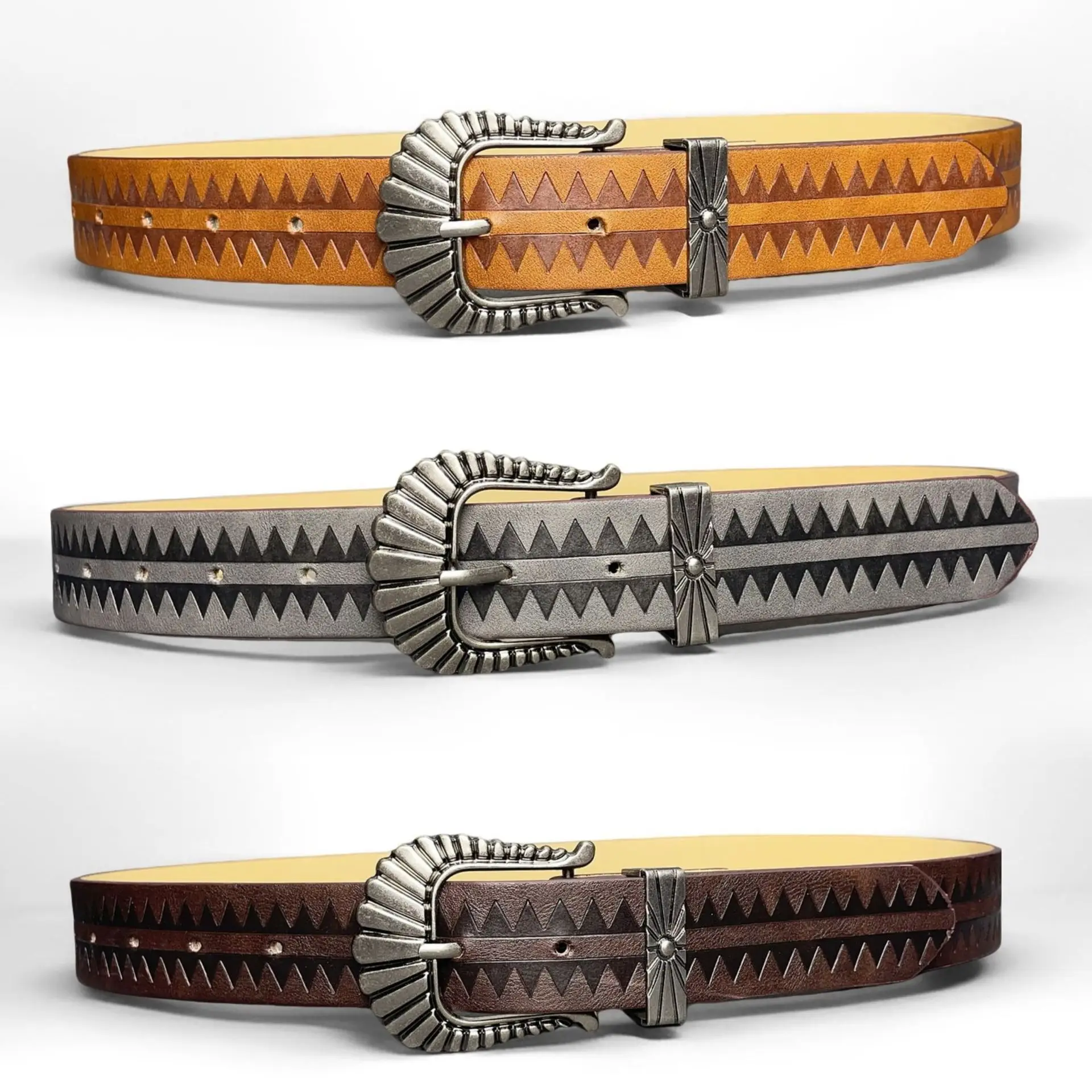 Vintage Navajo Embossed Metal Buckle Belt, American Indie Y2K Waist Strap Cummerbund Decration Wide Belt