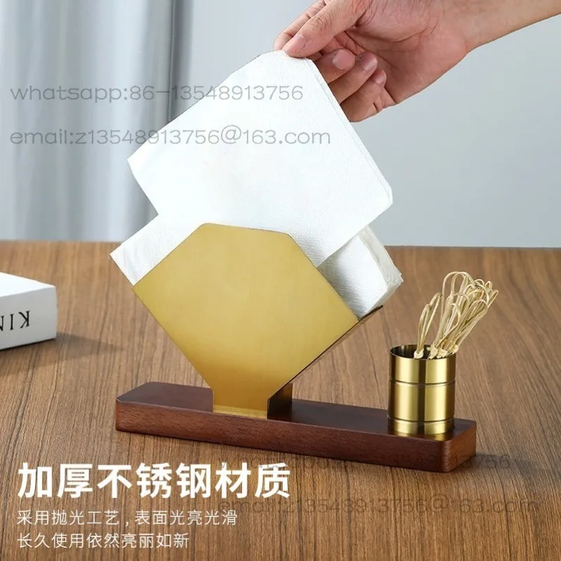 Solid Wood Creative Vertical Tissue Holder Cafe Hotel Restaurant Desktop Napkin   Simple Dining Table Tissue Holder