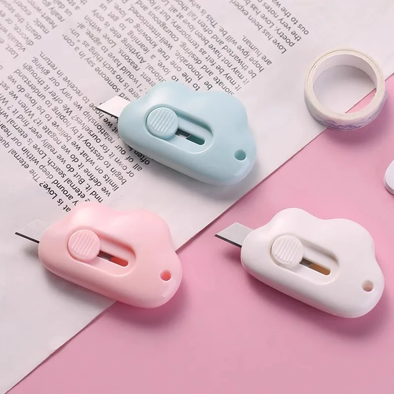 Creative Cloud Mini Art Utility Knife Cute Box Cutter Pocket Knife Paper Cutter Express Box Envelopes Opener Office Stationery