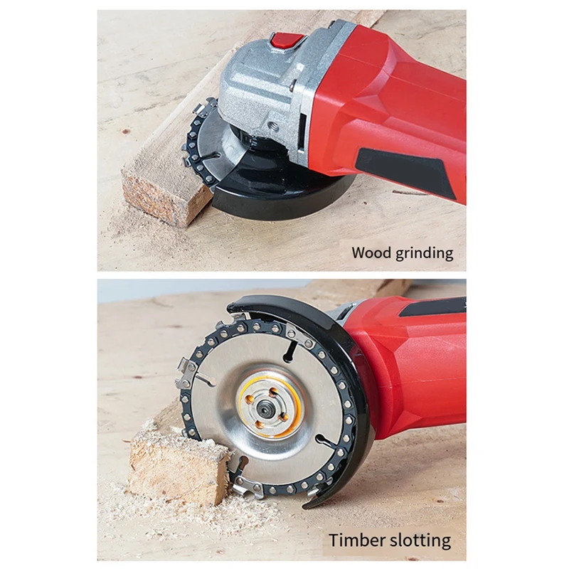 4-Inch 100Mm Angle Grinder Chain Saw Disc 22-Tooth Woodworking High-Precision Universal Chainsaw Chain Disc Saw Blade Durable