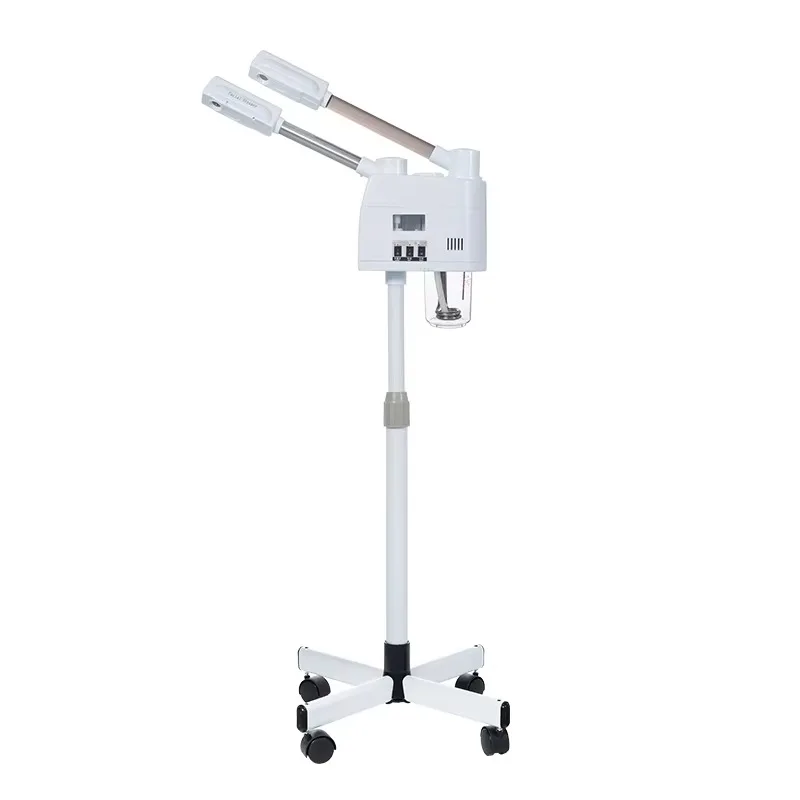 เครื่องอบไอน้ำหน้าแบบร้อนและเย็น 2-in-1 สีขาว พร้อมโอโซน สำหรับทำความสะอาดผิวหน้าอย่างล้ำลึกและเพิ่มความชุ่มชื้น