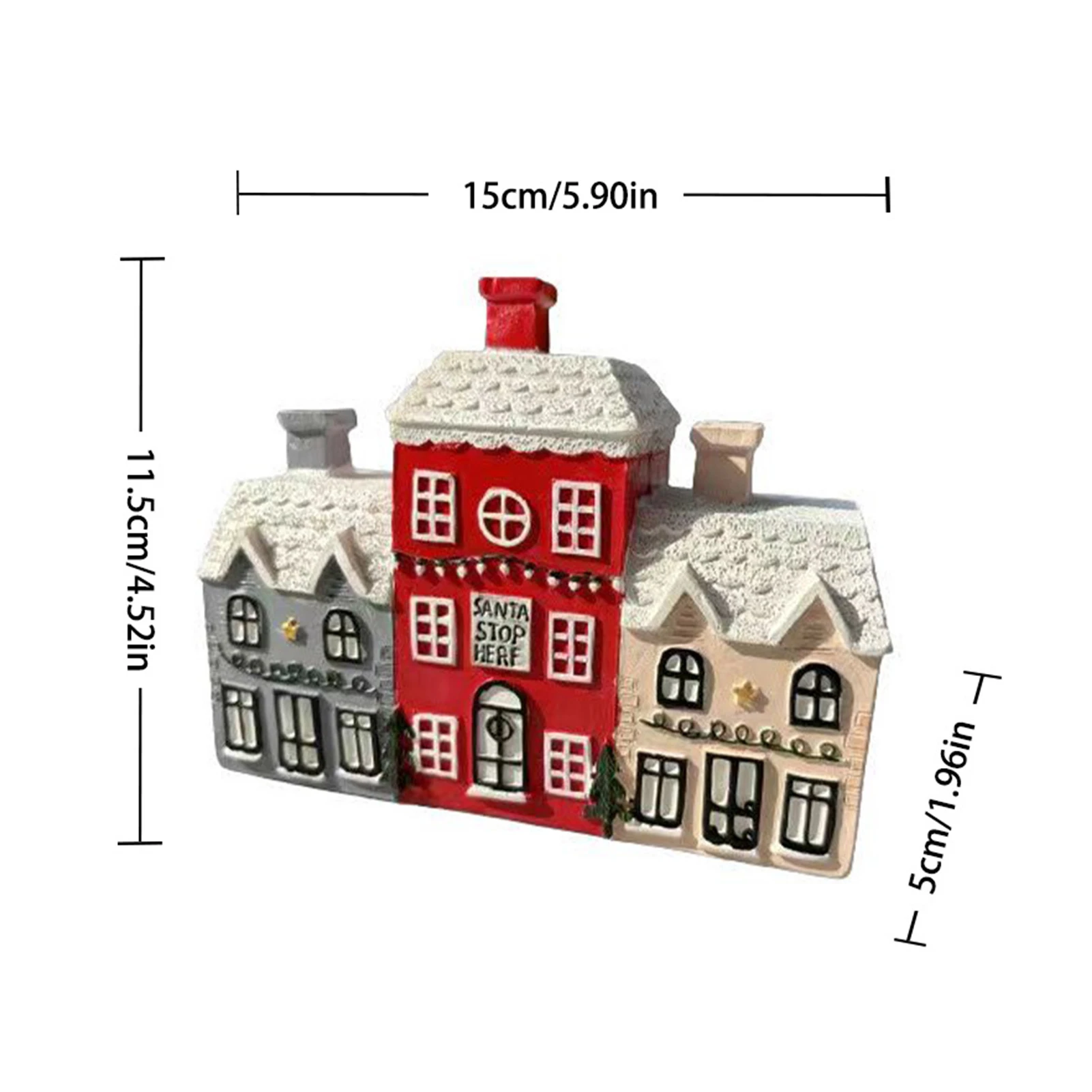 Resin Christmas Snow House Incense Burner Village House Aromatherapy Ornament Christmas Cabin Incense Cone Burner Home Decors