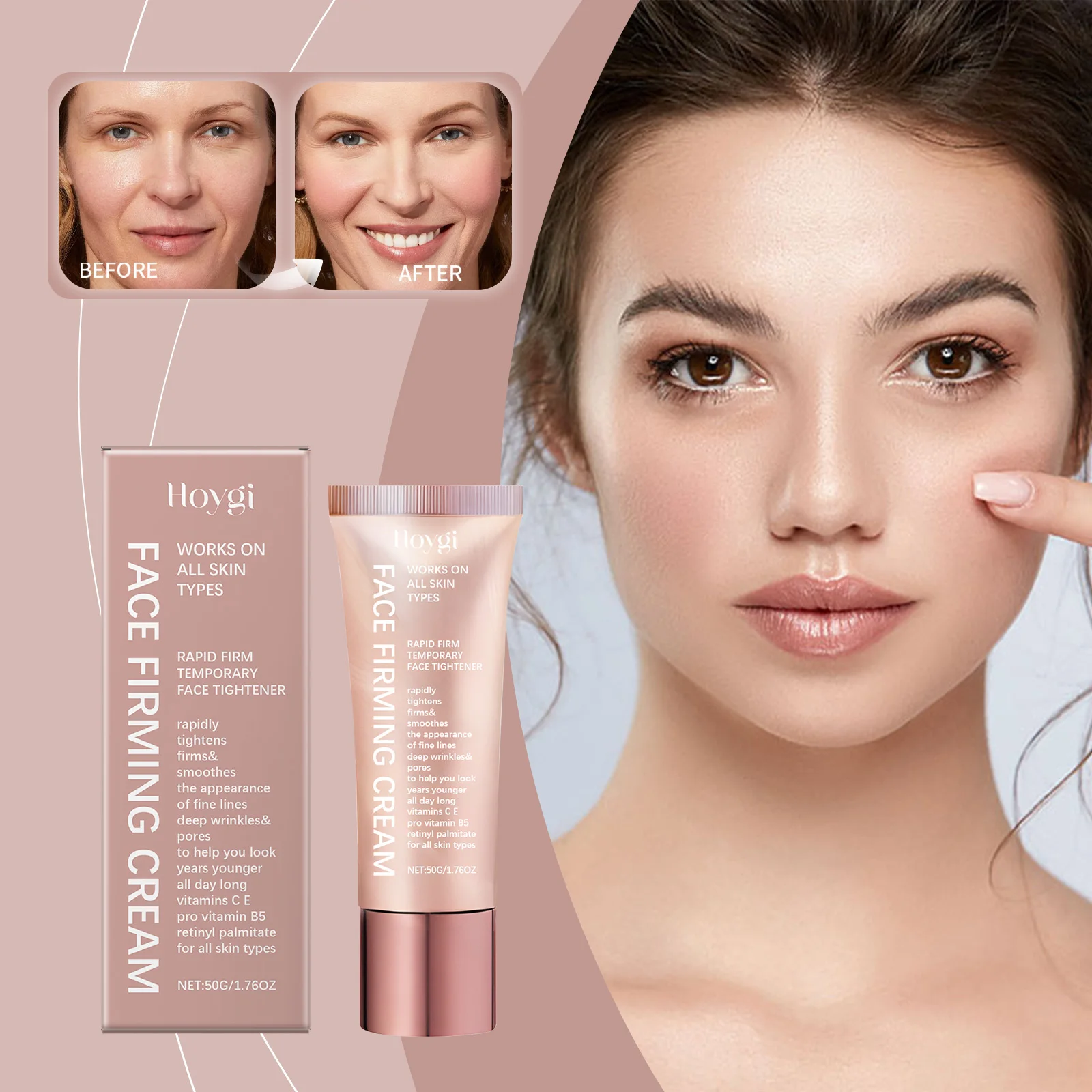 Crema rassodante per il viso - Tenditore temporaneo rapido per un sollevamento istantaneo