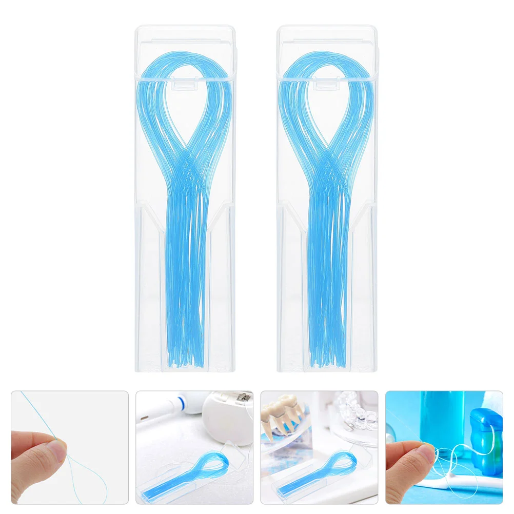 100 peças suprimentos de retentor dental extrator de laço de fio conveniente threader fio dental doméstico