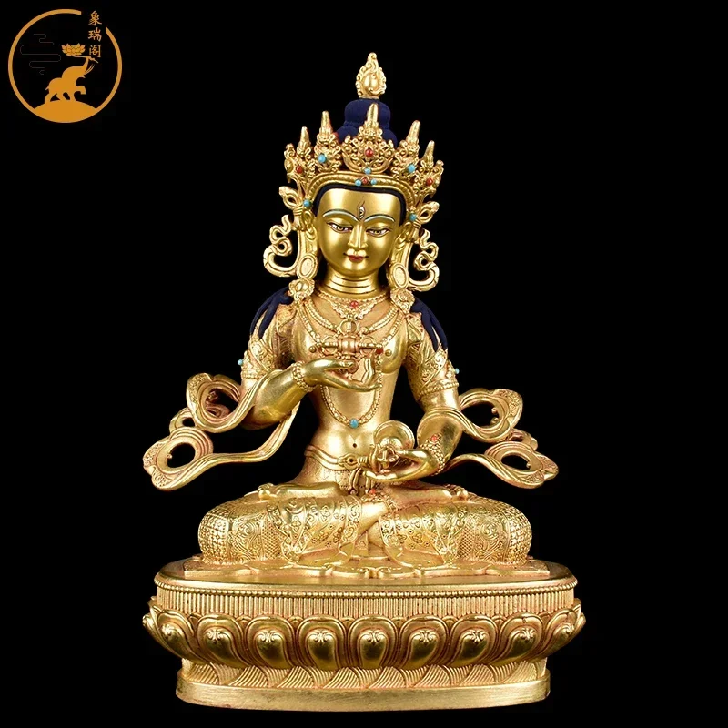 Xiangruige Xizang Tibetan Buddhist Statue Articles Pure copper Tantric 7 inch red copper gilded Jingang Sastra ornaments