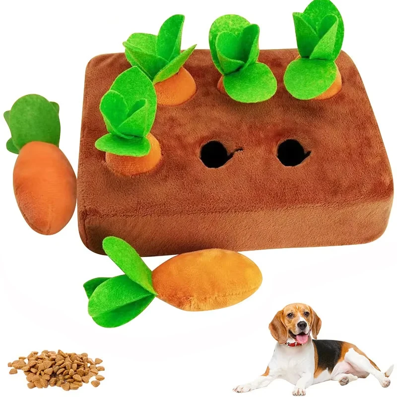 Bite-resistant Dog Toys Plush Pet Chew Toys for Small Medium Large Dogs Interactive Carrot Pet Toys Funny Puppy Puzzle Toy