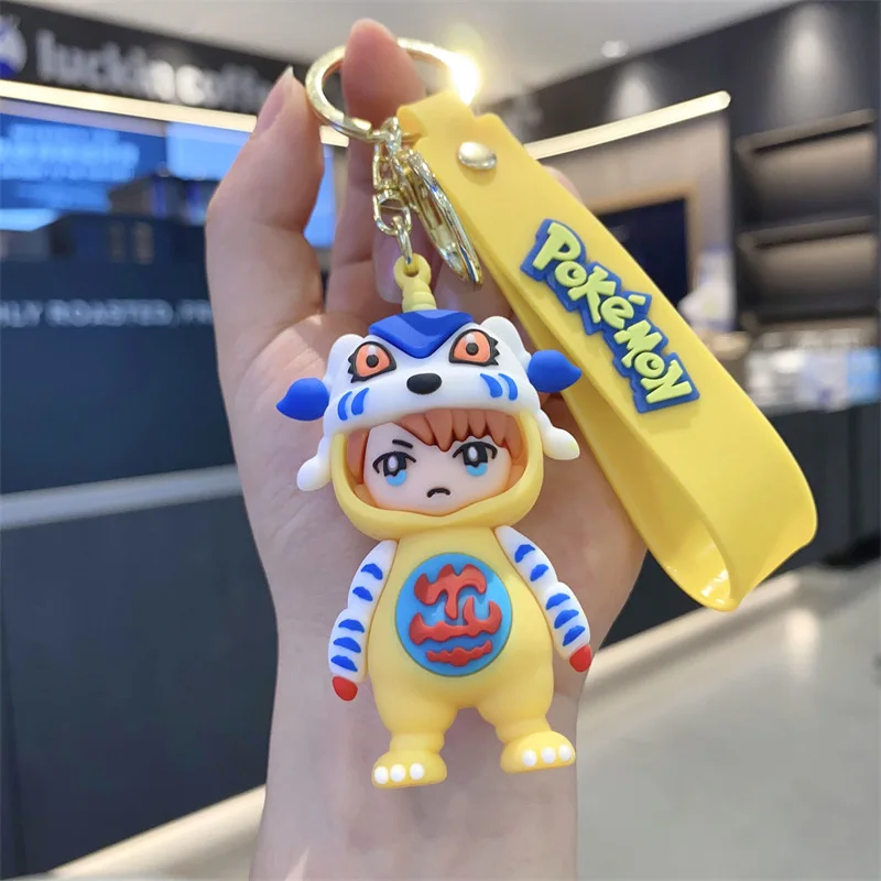 6-7CM Cartoon Anime Digimon Adventure PVC Car Bag Keychain Kids Toys Keyring Pendant Collectible Ornament For Children's Gift